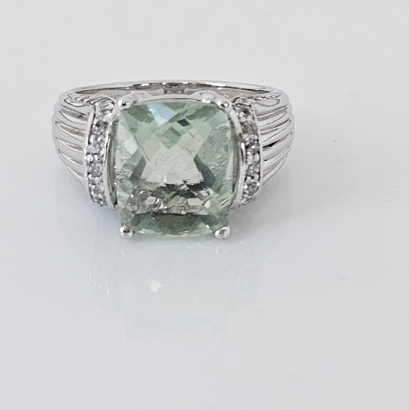 Rare Victoria Wieck Prasiolite & White Topaz Ring Sterling Silver Sz 7.5! - Picture 4 of 8